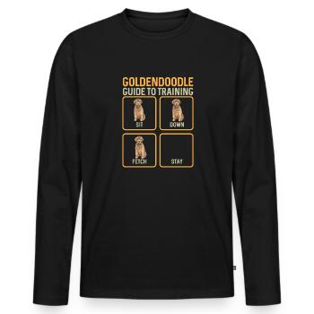 Goldendoodle Doodle Hund - Männer Premium Bio Langarmshirt - Schwarz - Vorne - Nico (187cm)