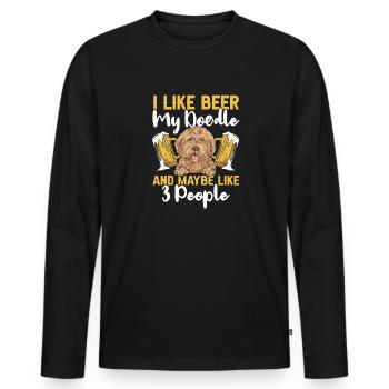 Goldendoodle Doodle Hund - Männer Premium Bio Langarmshirt - Schwarz - Vorne - Nico (187cm)