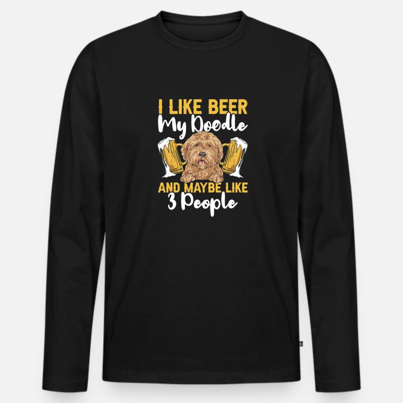 Goldendoodle Doodle Hund - Männer Premium Bio Langarmshirt - Schwarz