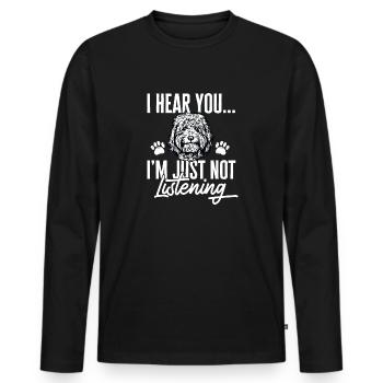 Goldendoodle Doodle Hund - Männer Premium Bio Langarmshirt - Schwarz - Vorne - Nico (187cm)