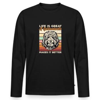 Goldendoodle Doodle Chien - T-shirt manches longues Premium bio Homme - noir - Devant - Nico (187cm)
