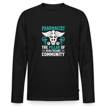 Eingetragener Pharmazeut Pharmazietechniker Lebens - Männer Premium Bio Langarmshirt - Schwarz - Vorne - Nico (187cm)