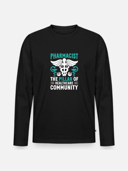 Registered Pharmacist Pharmacy Technician Life - Men's Premium Organic Long Sleeve Shirt - black