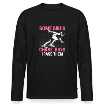 Sled dog sledding Sled dog races - Men's Premium Organic Long Sleeve Shirt - black - Front - Nico (187cm)