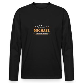 Professionell Michael Name Vorname - Männer Premium Bio Langarmshirt - Schwarz - Vorne - Nico (187cm)