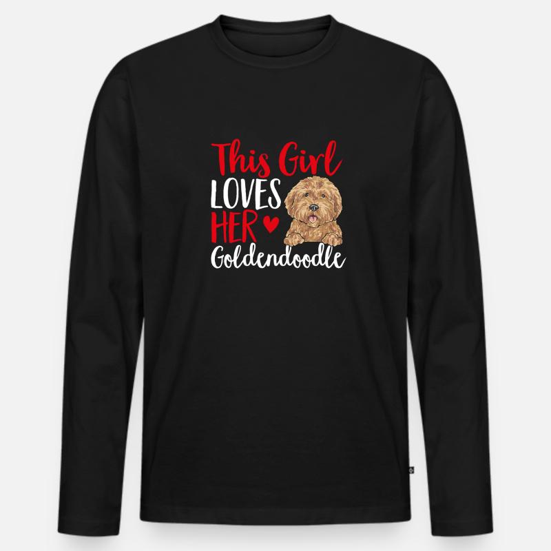 Goldendoodle Doodle Hund - Männer Premium Bio Langarmshirt - Schwarz