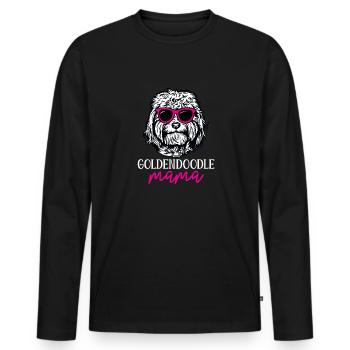 Goldendoodle Doodle Hund - Männer Premium Bio Langarmshirt - Schwarz - Vorne - Nico (187cm)