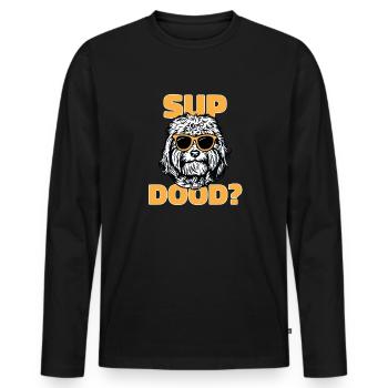 Goldendoodle Doodle Hund - Männer Premium Bio Langarmshirt - Schwarz - Vorne - Nico (187cm)