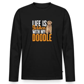 Goldendoodle Doodle Dog - Men's Premium Organic Long Sleeve Shirt - black - Front - Nico (187cm)