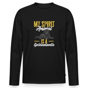 Chien Doodle Black Goldendoodle - T-shirt manches longues Premium bio Homme - noir - Devant - Nico (187cm)