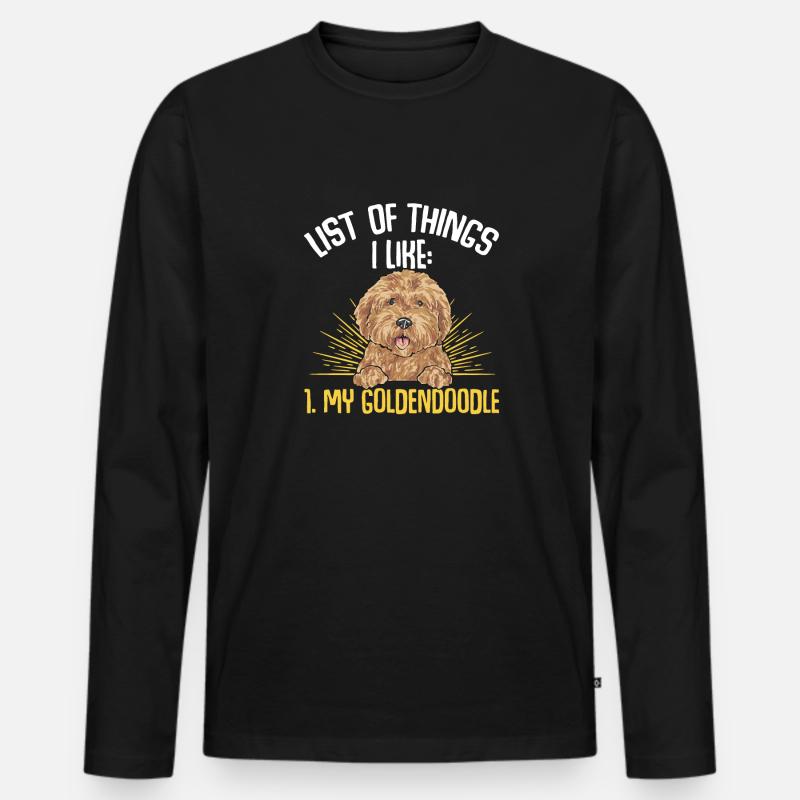 Goldendoodle Doodle Hund - Männer Premium Bio Langarmshirt - Schwarz