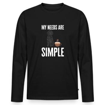 Chien Doodle Black Goldendoodle - T-shirt manches longues Premium bio Homme - noir - Devant - Nico (187cm)