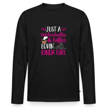 Chien Doodle Black Goldendoodle - T-shirt manches longues Premium bio Homme - noir - Devant - Nico (187cm)
