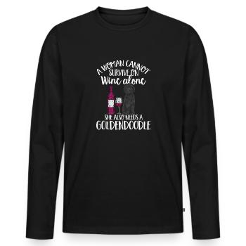Chien Doodle Black Goldendoodle - T-shirt manches longues Premium bio Homme - noir - Devant - Nico (187cm)