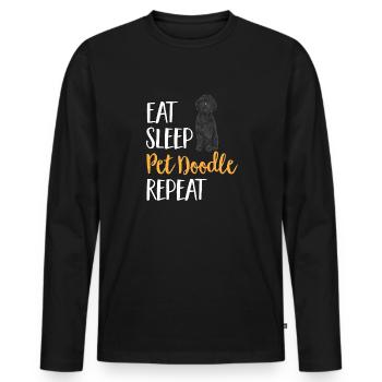 Chien Doodle Black Goldendoodle - T-shirt manches longues Premium bio Homme - noir - Devant - Nico (187cm)
