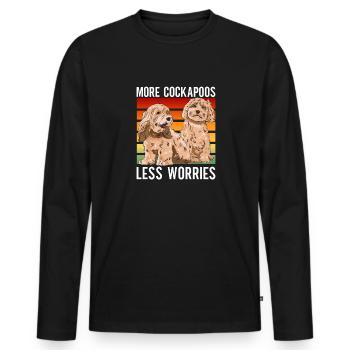 Cockapoo Hund - Männer Premium Bio Langarmshirt - Schwarz - Vorne - Nico (187cm)