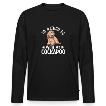 Cockapoo Chien - T-shirt manches longues Premium bio Homme - noir - Devant - Nico (187cm)