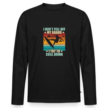 Surfing falle nicht vom brett lustig surfer motiv - Männer Premium Bio Langarmshirt - Schwarz - Vorne - Nico (187cm)