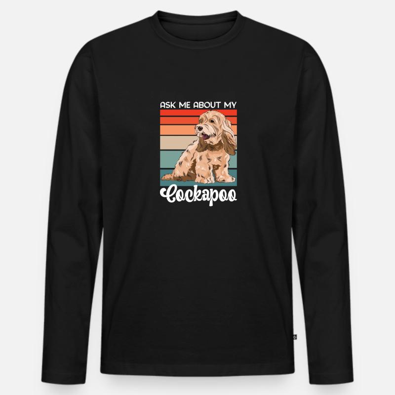 Cockapoo Hund - Männer Premium Bio Langarmshirt - Schwarz