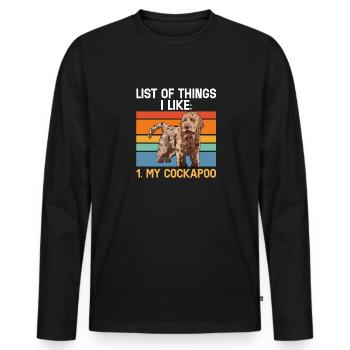 Cockapoo Hund - Männer Premium Bio Langarmshirt - Schwarz - Vorne - Nico (187cm)