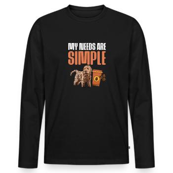 Cockapoo Hund - Männer Premium Bio Langarmshirt - Schwarz - Vorne - Nico (187cm)