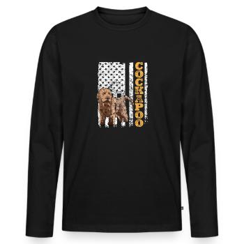 Cockapoo Hund - Männer Premium Bio Langarmshirt - Schwarz - Vorne - Nico (187cm)