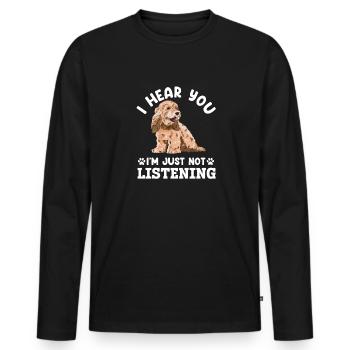 Cockapoo Hund - Männer Premium Bio Langarmshirt - Schwarz - Vorne - Nico (187cm)