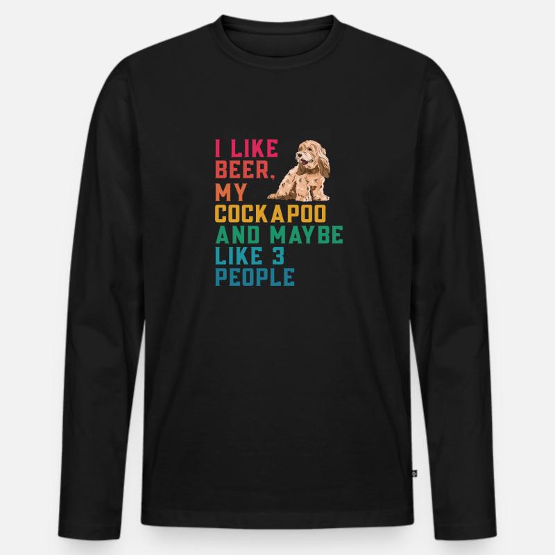Cockapoo Hund - Männer Premium Bio Langarmshirt - Schwarz