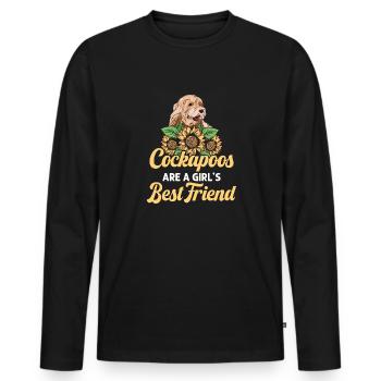 Cockapoo Dog - Men's Premium Organic Long Sleeve Shirt - black - Front - Nico (187cm)