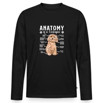 Cockapoo Chien - T-shirt manches longues Premium bio Homme - noir - Devant - Nico (187cm)