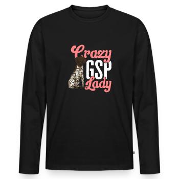 Chien GSP allemand à poil court - T-shirt manches longues Premium bio Homme - noir - Devant - Nico (187cm)