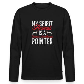 Chien GSP allemand à poil court - T-shirt manches longues Premium bio Homme - noir - Devant - Nico (187cm)