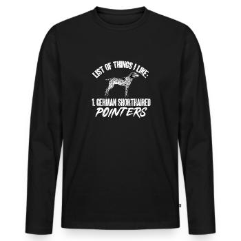 Chien GSP allemand à poil court - T-shirt manches longues Premium bio Homme - noir - Devant - Nico (187cm)