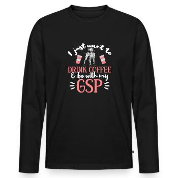 Chien GSP allemand à poil court - T-shirt manches longues Premium bio Homme - noir - Devant - Nico (187cm)