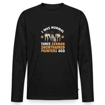 Chien GSP allemand à poil court - T-shirt manches longues Premium bio Homme - noir - Devant - Nico (187cm)