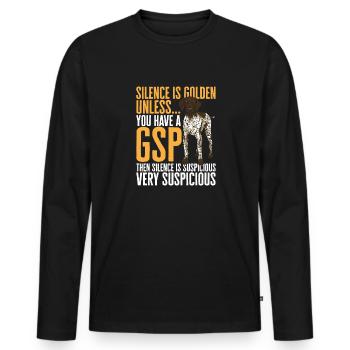 Chien GSP allemand à poil court - T-shirt manches longues Premium bio Homme - noir - Devant - Nico (187cm)