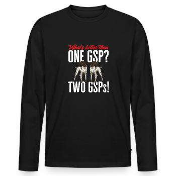 Chien GSP allemand à poil court - T-shirt manches longues Premium bio Homme - noir - Devant - Nico (187cm)