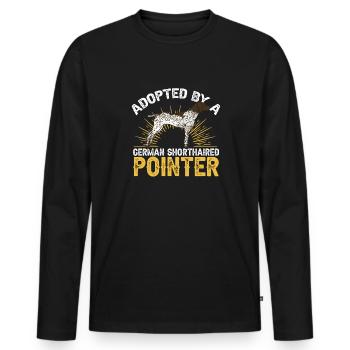 German Shorthair GSP Dog - Men's Premium Organic Long Sleeve Shirt - black - Front - Nico (187cm)