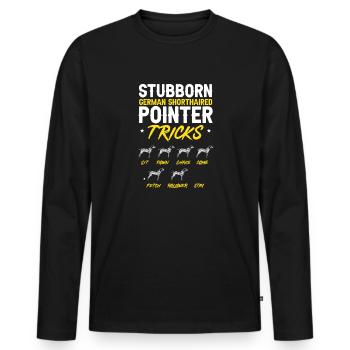 German Shorthair GSP Dog - Men's Premium Organic Long Sleeve Shirt - black - Front - Nico (187cm)