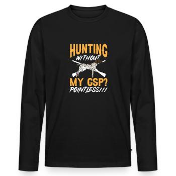 Chien GSP allemand à poil court - T-shirt manches longues Premium bio Homme - noir - Devant - Nico (187cm)