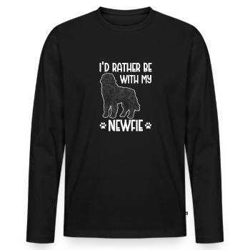Neufundländer Newfoundland Hund - Männer Premium Bio Langarmshirt - Schwarz - Vorne - Nico (187cm)