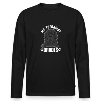 Neufundländer Newfoundland Hund - Männer Premium Bio Langarmshirt - Schwarz - Vorne - Nico (187cm)