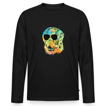 Neufundländer Newfoundland Hund - Männer Premium Bio Langarmshirt - Schwarz - Vorne - Nico (187cm)