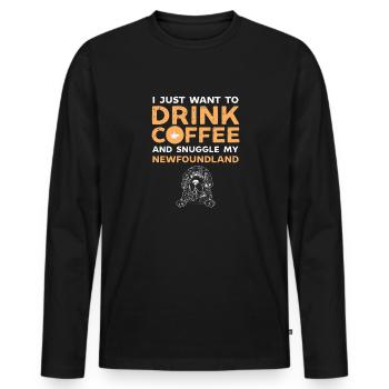 Newfoundland Newfoundland Dog - Men's Premium Organic Long Sleeve Shirt - black - Front - Nico (187cm)