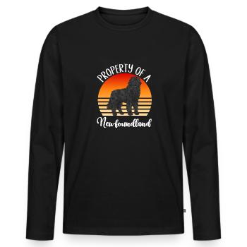 Neufundländer Newfoundland Hund - Männer Premium Bio Langarmshirt - Schwarz - Vorne - Nico (187cm)