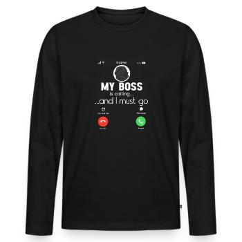 Neufundländer Newfoundland Hund - Männer Premium Bio Langarmshirt - Schwarz - Vorne - Nico (187cm)