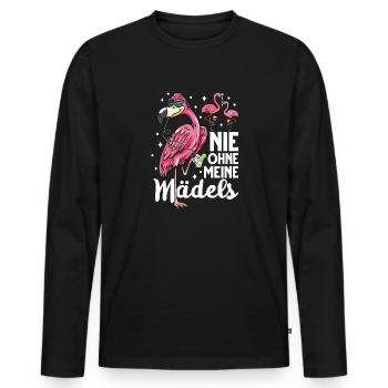 Flamingo JGA - Männer Premium Bio Langarmshirt - Schwarz - Vorne - Nico (187cm)