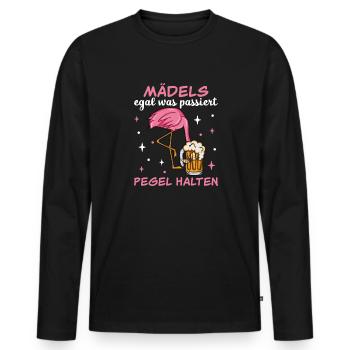 Flamingo JGA - Männer Premium Bio Langarmshirt - Schwarz - Vorne - Nico (187cm)