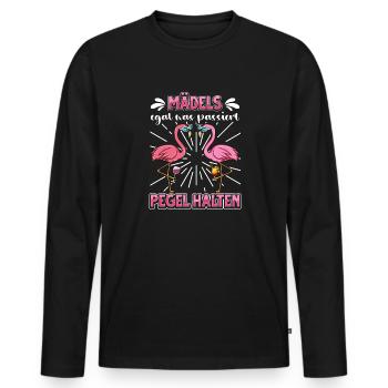 Flamingo JGA - Männer Premium Bio Langarmshirt - Schwarz - Vorne - Nico (187cm)
