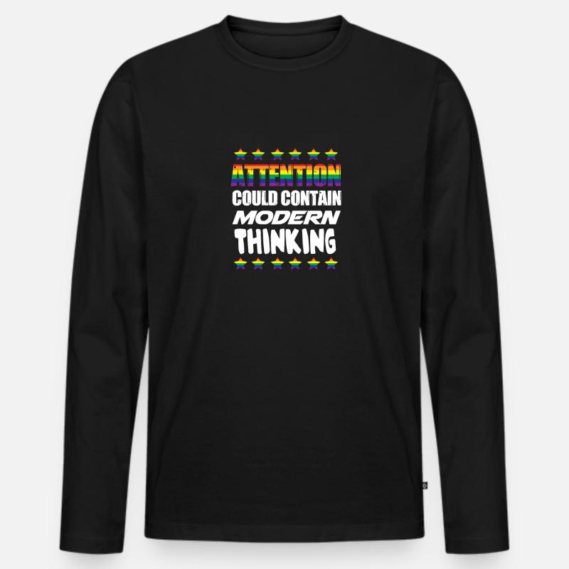Attention could include modern thinking - Men's Premium Organic Long Sleeve Shirt - black